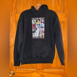 Taylor Swift Eras Tour Graphic Hoodie Black Fan Made Pullover Gildan Size S
